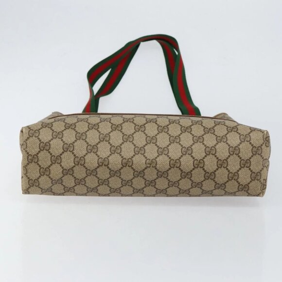 GUCCI GG Supreme Web Sherry Line Tote Bag PVC Beige Gold 89 02 003 Auth 130821 - Picture 7 of 16